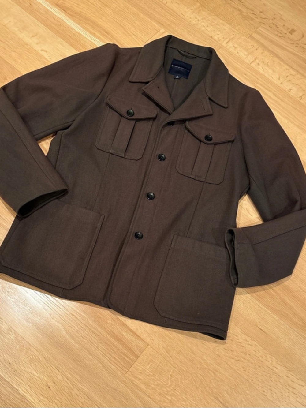 Banana Republic Men's Size Medium Brown Wool-Blend Military/Safari Jacket
